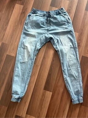 Zanerobe Light Blue Denim-Style Jogger Sweatpants